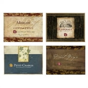 Rustic Wine Labels TV Tray Set of 4, with Stand