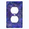 thumbnail image 2 of Metal Light Switch Plate Outlet Cover (Blue Wallpaper Letter Damask LET005), 2 of 13