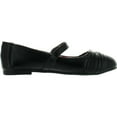 thumbnail image 2 of Little Angel LOLA-768E Little Big Kid Girls Leatherette Round Toe Ballet Flats, Black, 1, 2 of 4