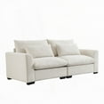 thumbnail image 3 of Modern Beige Corduroy Sofa Couch 220×80×75cm for Living Room, 3 of 8