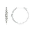 thumbnail image 2 of ANGARA Natural Graduated Diamond Hoop Earrings in 14K White Gold for Women (Size-3.3mm| Color-K| Clarity-I3) | April Birthstone, Anniversary, Jewelry Gift for Women | Natural Diamond Earrings, 2 of 9