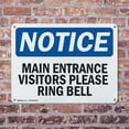 thumbnail image 4 of (2 Pack) Main Entrance Visitors Please Ring Bell OSHA Notice Sign 14 Inch X 10 Inch Indoor / Outdoor Rust-Free Aluminum Metal Signs for Workplace, Workshop, and Construction Site, Made, 4 of 8