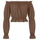 thumbnail image 2 of Pantalones cargo para mujer,Blusa renacentista para mujer, manga larga, hombros descubiertos, fruncida, 100 % poliéster, ideal para otoño, invierno y primavera, sopatenor, 2 of 8