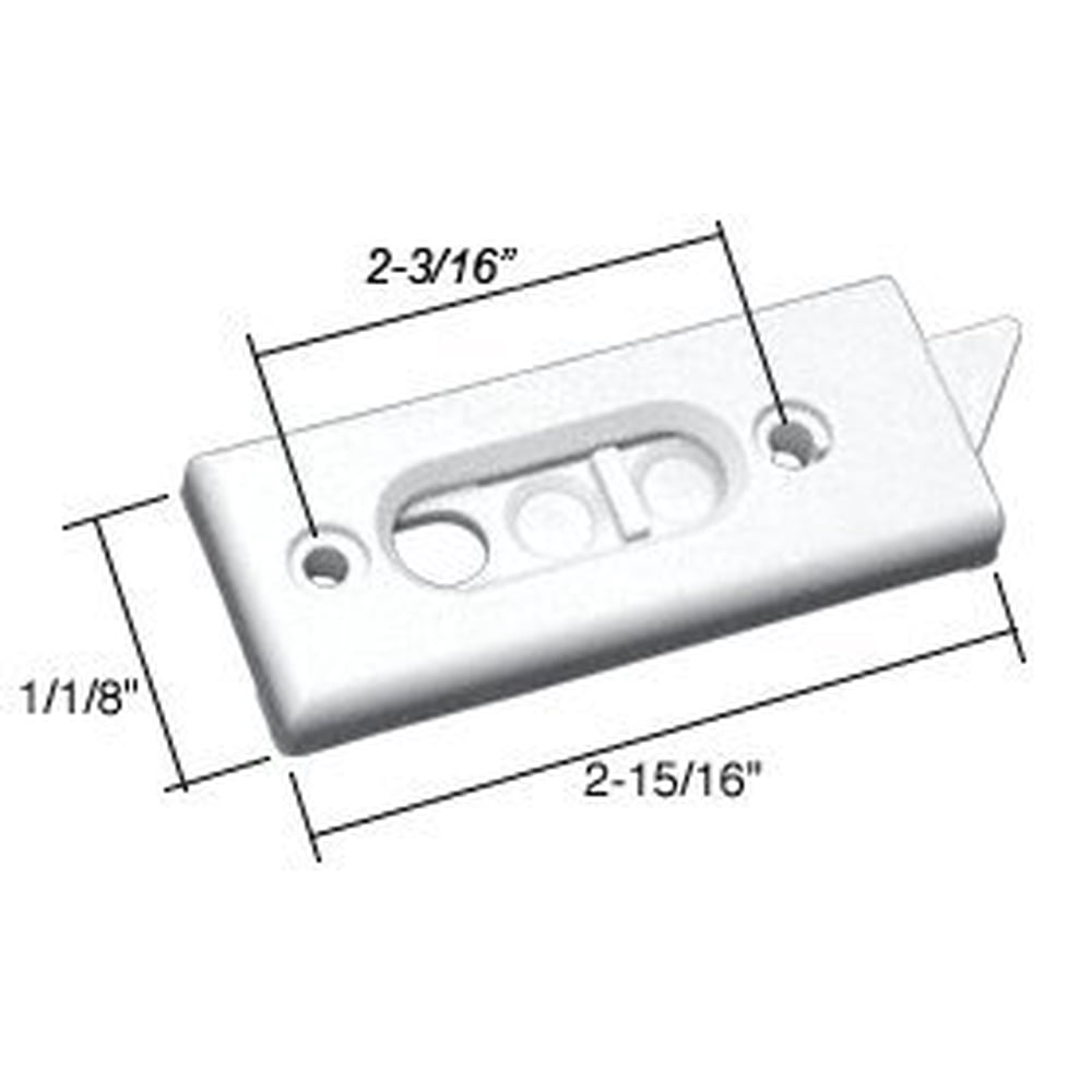 White Tilt Window Latch; 23/16" Screw Holes Package, White Vinyl