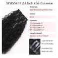 thumbnail image 2 of Curly Clip In Hair Extensions,24 Inch Long Synthetic Wavy Black Hair Extensions Clip Ins 9 count Lace Weft Invisible Soft Nautral HairPieces for Women ( Black), 2 of 6