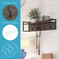 thumbnail image 6 of RiverRidge Afton 4-Hook Coat Rack Wall Mount Entryway Organizer - Weathered Woodgrain, 6 of 11