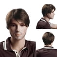 thumbnail image 2 of Cptfadh 1 Wig Festival Wig Men Short Hair Perfect Cosplay for Carnivals Fashion Party Wig Lace Front Wigs Human Hair Wig Cap Glueless Wig Hair Topper Headband Wig Human Hair Wigs Wig Band Braided Wigs, 2 of 9