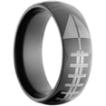 thumbnail image 3 of 8mm Half-Round Black Zirconium Ring with a Lasered Football Design, 3 of 3