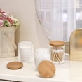 thumbnail image 4 of Set dispensador con soporte Qtip de vidrio BKYFPQ, paquete de 3 con tapas, 4 of 7