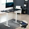 thumbnail image 2 of VIVO Electric 60" x 30" Desk, Full Pad, Black Hidden Cable Tabletop, White Frame, 2 of 8