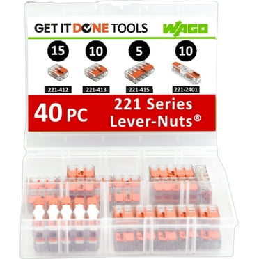 WAGO 221 Series 40pc Compact Splicing Wire Connector Assortment with Case