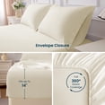 thumbnail image 3 of SLEEP ZONE 85gsm Bed Sheet Set, Microfiber Wrinkle-free Bedding set with 14" Pocket Beige, Queen, 3 of 9