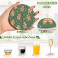 thumbnail image 4 of 6 Pcs Drink Coasters with Holder 3.94in Woven Coasters for Drinks Gingerbread Christmas Theme Pattern Coaster Set for Protection Table, 4 of 7