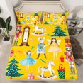 thumbnail image 2 of Manfei Retro Nutcracker Soldier Queen Sheet Sets，Merry Christmas Flat Sheet,Kawaii Bow Bowtie Queen Fitted Sheet For Girls,,Microfiber Bedroom Decor,4-Piece, 2 of 7