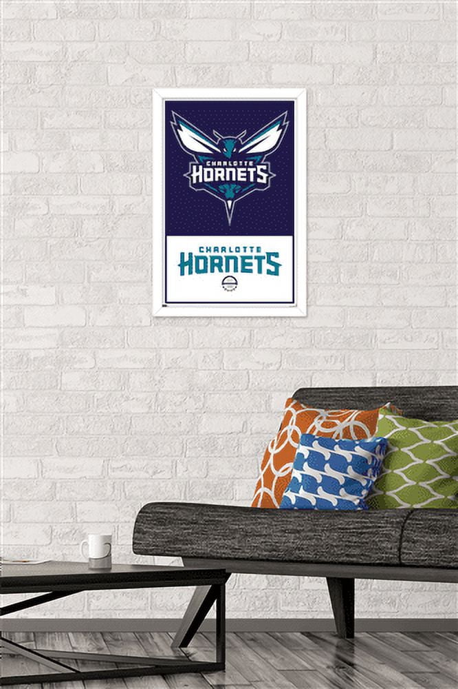 NBA Charlotte Hornets - Logo 21 Wall Poster, 14.725" x 22.375", Framed