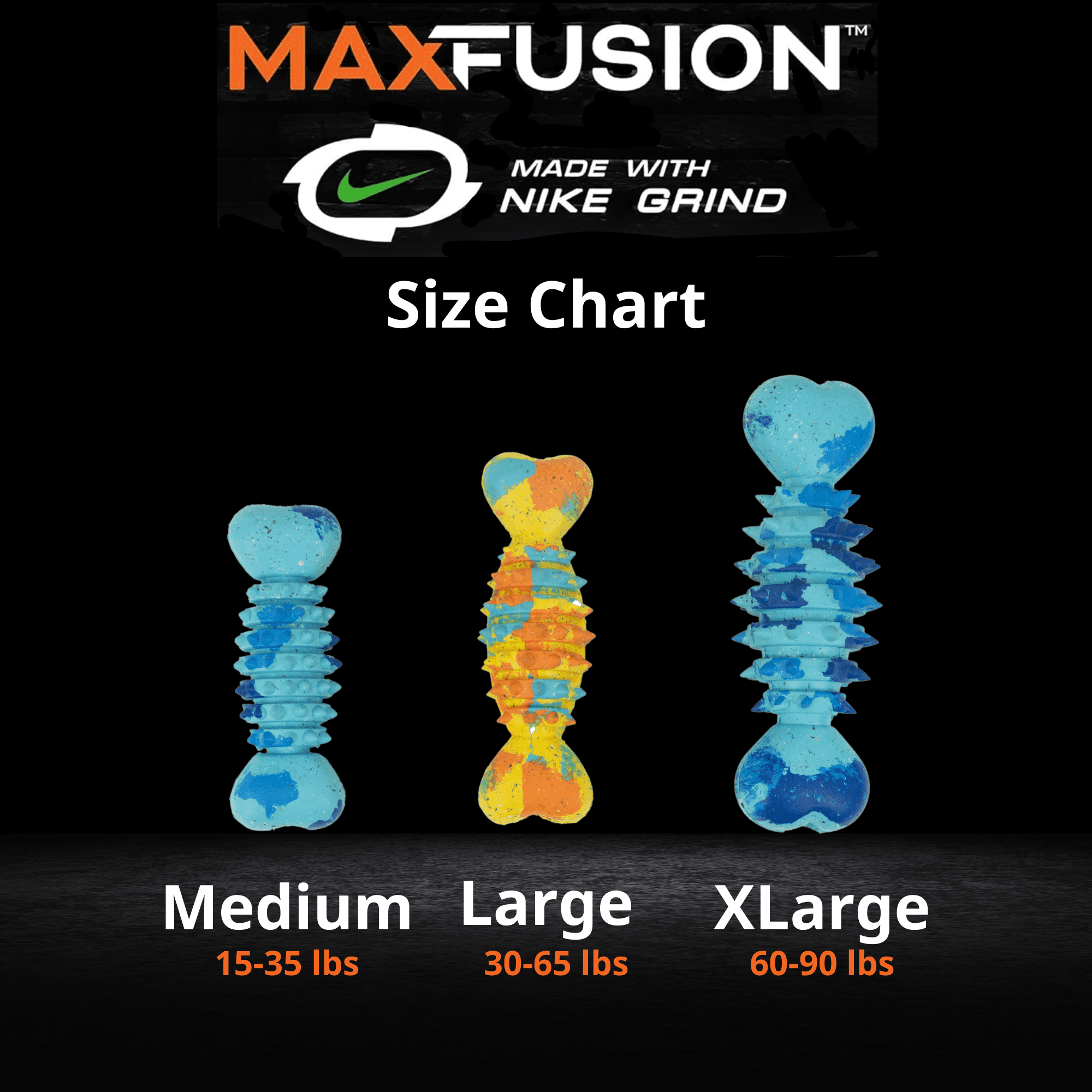 Max Fusion Made with Nike Grind Spike Bone Dog Toy