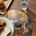thumbnail image 3 of Autumn Forest Deer Round Placemats for Dinning Tables, Heat-proof Braided Table Mats 13 Inch, Vintage Elk River Washable Place Mat for Kitchen Restaurant Party Decor Supplies Table Setting, 3 of 9