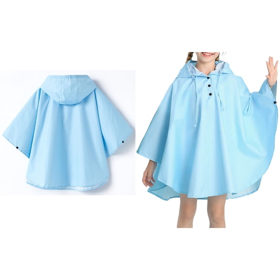 Raincoat for Girls Light Waterproof Girls Rain Jacket Reusable Kids Ponchos with Hood Lightweight Rain Poncho 3-5 Years