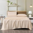 thumbnail image 2 of Chezmoi Collection 4-Piece Blush Pink Sheet Set California King Size, 110GSM Peach Skin Brushed Microfiber Polyester Deep Pocket Bed Sheets & Pillowcases, 2 of 9