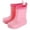 Pink, variant on Rain Boots Kids Waterproof Non- Flexible Soft Sole Easy On Off Pull Tab Middle Ankle Rain Boots for Toddler Little Big Kids Outdoor Rainy Day Wear Shoes