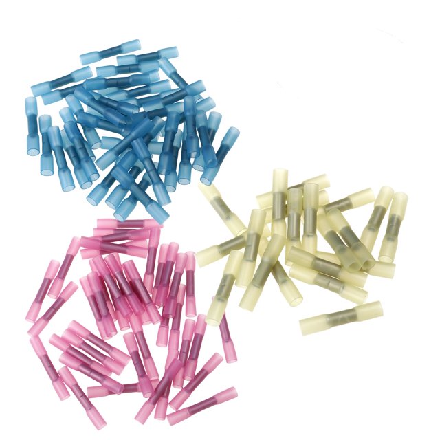 EeaseMX 100 conectores de crimpado termorretráctiles impermeables de 0,5-1,0 mm/1,5-2,5 mm/4,0-6,0 mm (amarillo, rojo y azul)