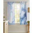 thumbnail image 4 of Blue Marble Sheer Curtains 45 Inch Length 2 Panels Set for Living Room/Bedroom, Gradual Modern Abstract Art Kitchen Curtains with Grommet Semi-Sheer Curtains Drapes Voile Window Treatments 42"x45"x2, 4 of 7