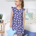 thumbnail image 4 of Fotbe Daisies Flowers Vestido de Dormir para Niñas de 3 a 10 Años, Mangas Cortas, Estilo Princesa, Pijama Camisón con Mangas Voladas-X-Large, 4 of 6