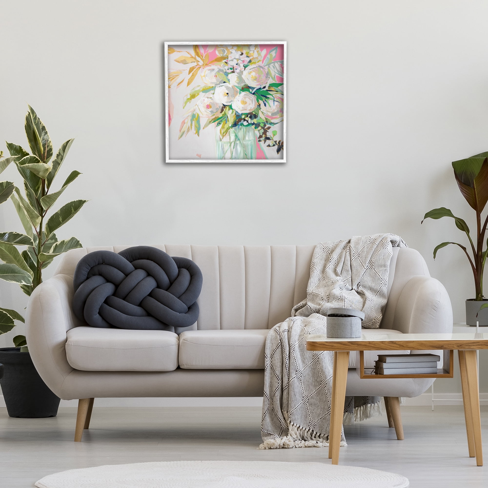 Stupell Industries Springtime Soiree Roses Botanical & Floral Painting White Framed Art Print Wall Art, 24 x 24