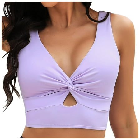 Yindaity Women Underwire Bikini Top Only Push Up Swim Top Bra Swimsuit Tops Padded Bathing Suit Top(Purple 2XL)