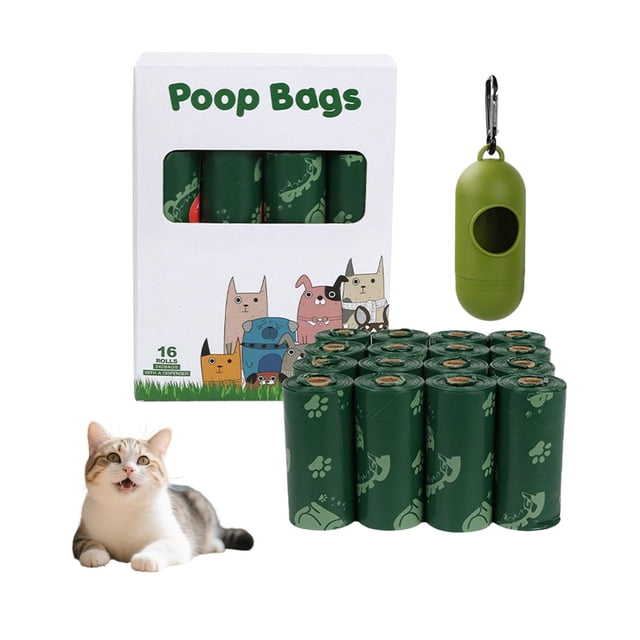 Biodegradable Pet Waste Bags for Dogs and Cats Scented Quick Soil Degradation Leak Proof Extra Thick Compostable Poop Bags for Indoor Outdoor Use with Breakdown