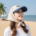 thumbnail image 3 of Byfri Integrated Scarf Baseball Cap Sun Protection Visor Hat for Women Summer Beach Wear One Size, 3 of 7