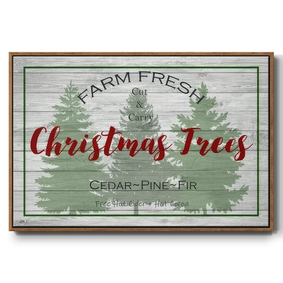 Farm Fresh - Framed Gallery Wrapped Holiday Canvas - 17 x 25 - Rosewood Frame