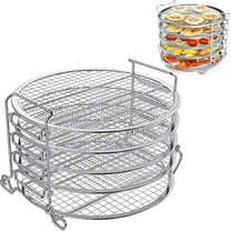 Meottam Dehydrator Rack with Five Stackable Layers Stainless Steel Stand Air Fryer Accessories Compatible with Pressure Cooker and Air Fryer 6.5 and 8 Quart