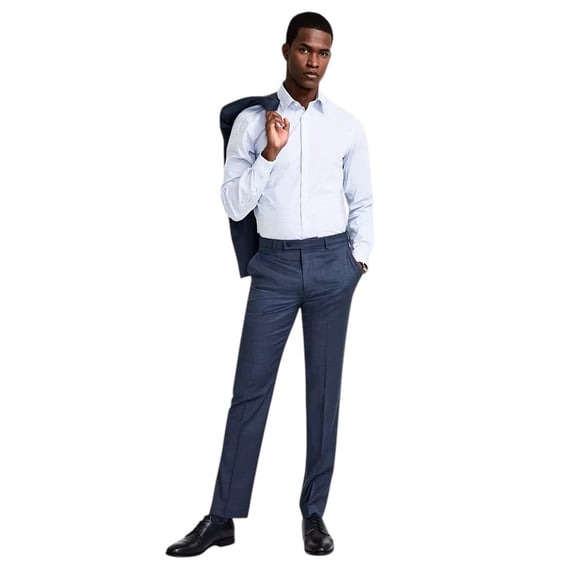 Calvin Klein Mens Slim fit Dress Pants 34 / 32 Navy Blue Solid Stretch