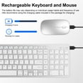 thumbnail image 5 of 102 Keys Wireless Keyboard and Mouse Combo, 2.4G+Bluetooth Dual-Mode Rechargeable Cordless USB Keyboard and Mouse, Silent Keyboard and Mouse with Multimedia Keys for Computer/Laptop/Windows/Mac,White, 5 of 7