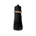 thumbnail image 6 of BLISSFUL STEP Women's Platform Chain Block High Heel Ankle Boots Black 7, 6 of 7