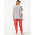 thumbnail image 4 of Joyspun Women’s Short Sleeve T-Shirt and Joggers Pajama Set, 2-Piece, Sizes S to 3X, 4 of 5