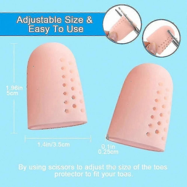 6-Pack Silicone Toe Guards for Big Toe, Breathable Gel Protectors for Foot Comfort
