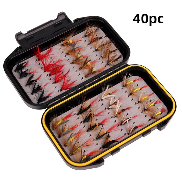 Paquete de 120 anzuelos biónicos para moscas y mariposas de imitación, varios estilos, anzuelos de pesca con cebo biónico Luya Bait, equipo de pesca
