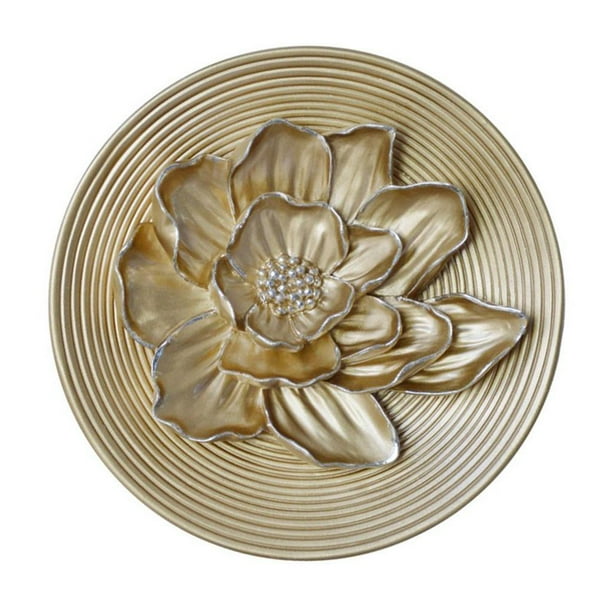 Resina 3D Artesanías Flores Artes Creativo Hecho A Mano Lotus Fish Etiqueta De Pared Sa De Estar Decoración Del Hogar Murales Colgantes De Pared M Baoblaze Artesanía de resina 3D Mural de pared