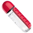 thumbnail image 2 of Dsseng 2 in 1 600 ML Detachable Water Bottle with 7-day Portable Plastic Medicine Box for Family Travel Work, Red, 2 of 5