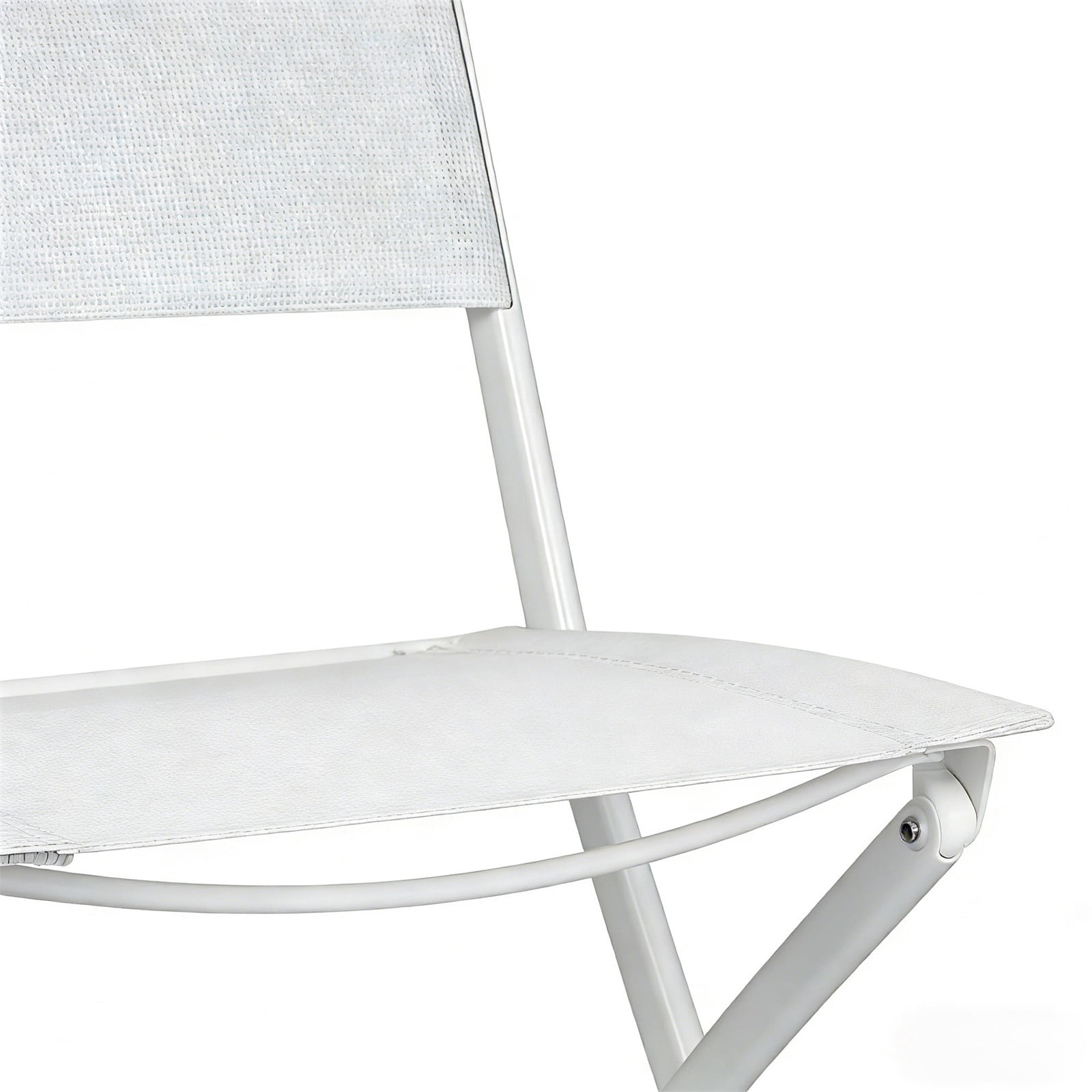 Hommoo 3 Pcs Patio Folding Bistro Set, Balcony Outdoor Folding Table Chairs Set, White