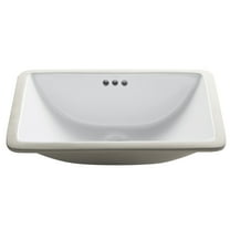 KRAUS Elavo 21-inch Rectangular Undermount White Porcelain Ceramic Bathroom Sink with Overflow