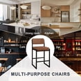 thumbnail image 5 of MultiHaven 26" Counter Height Bar Stools Set of 2,Modern Upholstered Stool with Thick Back & Seat for Kitchen Island,Bar,Cafe - Dark Brown PU, 5 of 9