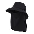 thumbnail image 3 of Sombrero para el sol con solapa para el cuello y cubre la cara, gorra de playa de verano, visera ligera, sombrero de pesca Negro, 3 of 9