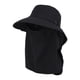 thumbnail image 3 of Sombrero para el sol con protección facial, gorra de playa de verano, visera ligera, sombrero de pescador Negro, 3 of 9