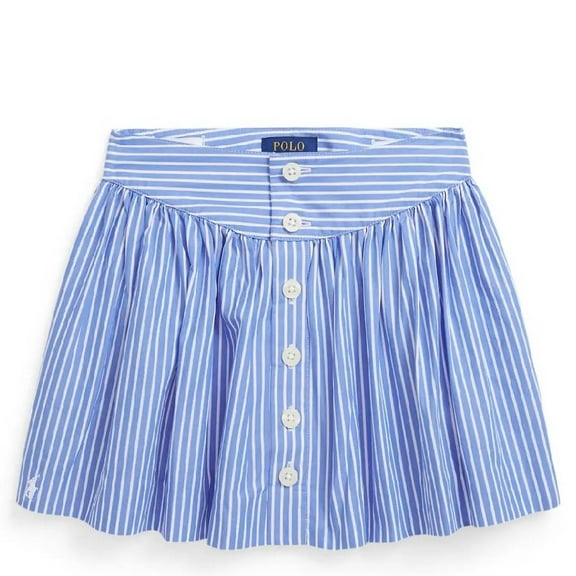 Polo Ralph Lauren Girls Embroidered Logo Striped Pattern Skirt, Size 8Y
