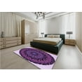 thumbnail image 5 of Ahgly Company Machine Washable Indoor Square Transitional Orchid Purple Area Rugs, 8' Square, 5 of 7