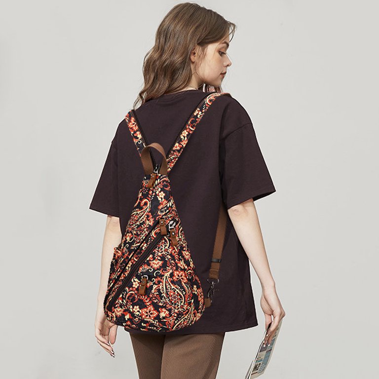 KL928 Digital Floral Sling Backpack for Women Men Small  display picture 2
