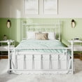thumbnail image 3 of Sifurni Full Size Metal Platform Bed Frame with Victorian Vintage Headboard, White, 3 of 10